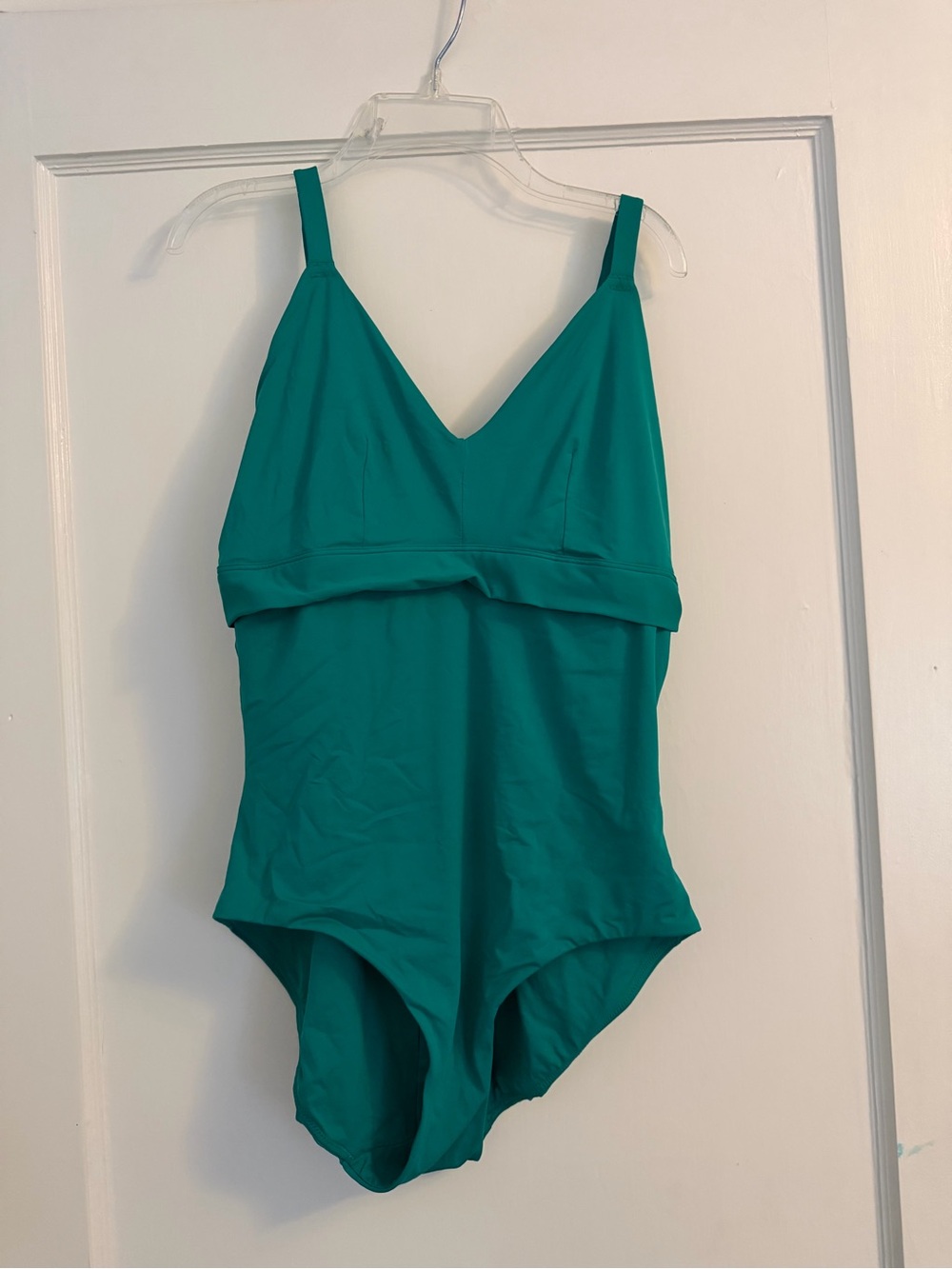 SPANX Teal V-Neck One-Piece Swimsuit